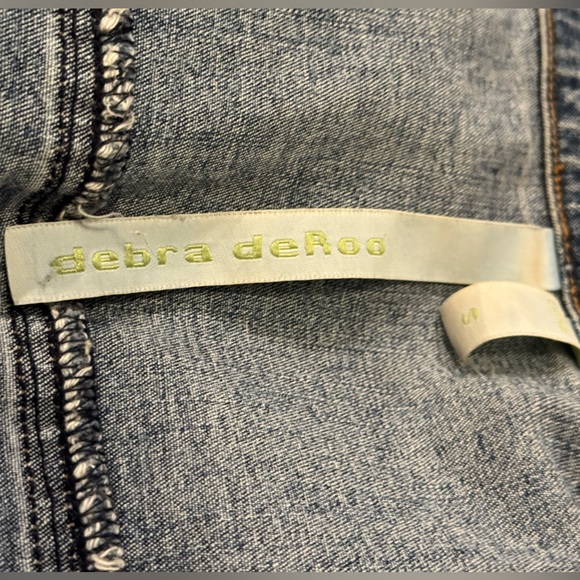 Debra DeRoo Blue Denim Jacket w/ Patches- size S w/ Stretch - Picture 8 of 14